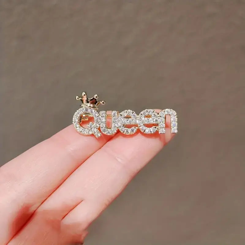 Vintage Rhinestone QUEEN Brooch Pin, Elegant for Women Girls by Magnifique Hearts