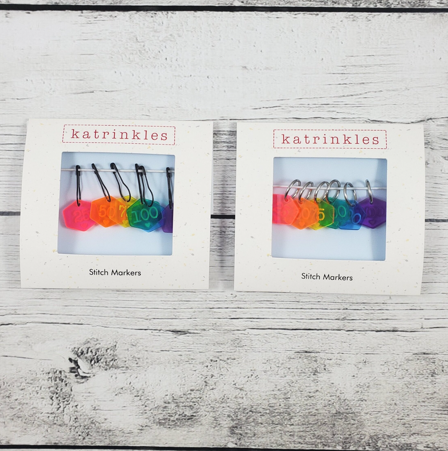 Rainbow Cast On Counting Number Stitch Marker Set: Pin Style