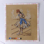 "Dages Dancer" - Hand Painted Needlepoint Canvas by HM Nabavian