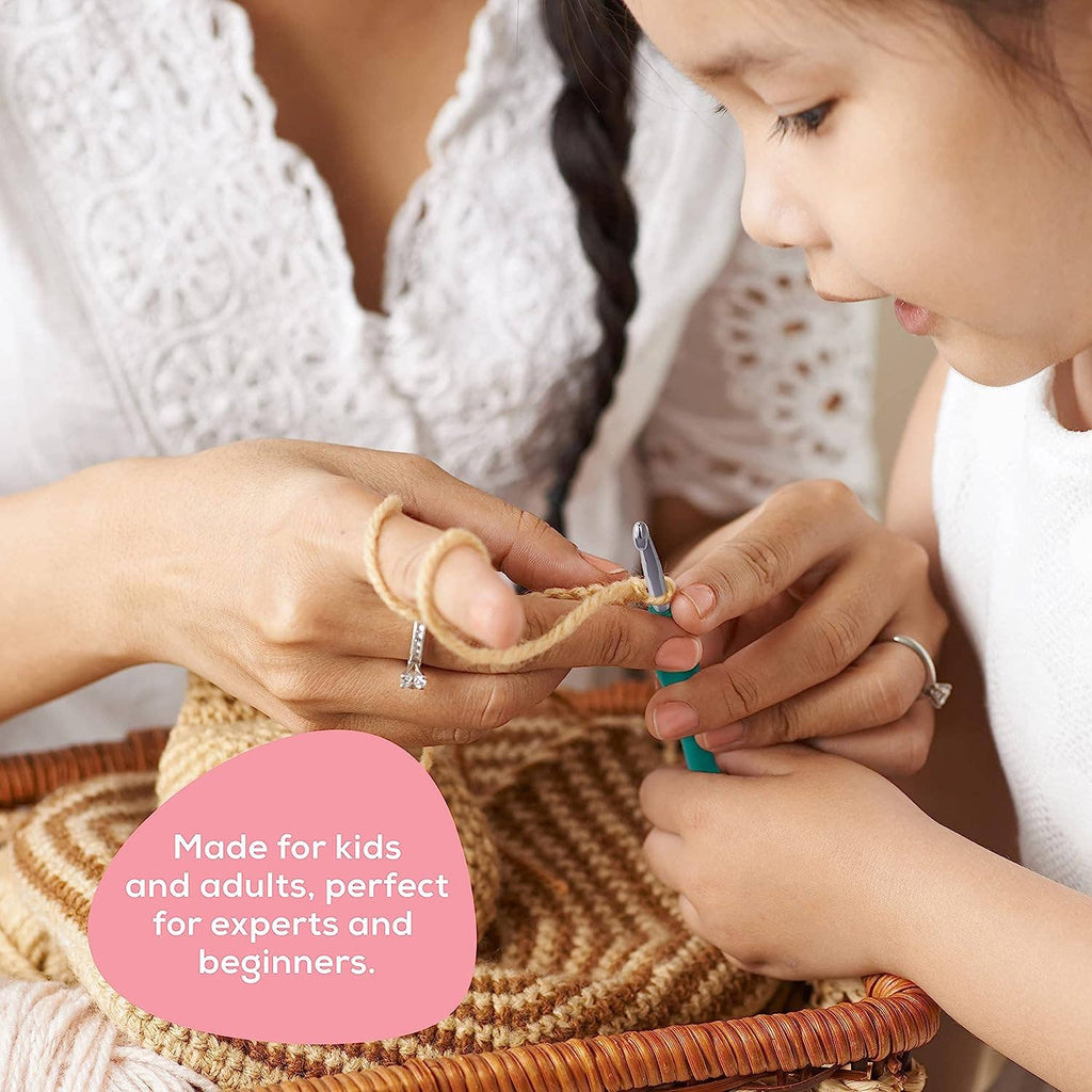Juego de agujas de crochet, 12 agujas ergonómicas de colores, de Jumbl