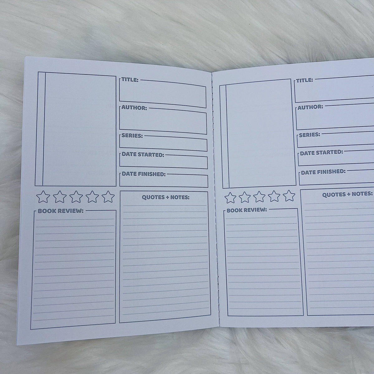 Inserto B6 para diario de reseñas de libros de The HoneyBShop
