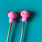 Protectores de puntas para agujas de tejer - ajolote 3D, animales tiernos, de Comma Craft Co