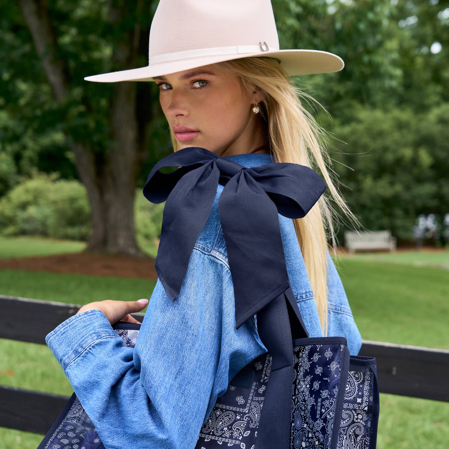 Case-Mate Navy Bandana Bow Jelly Tote Bag