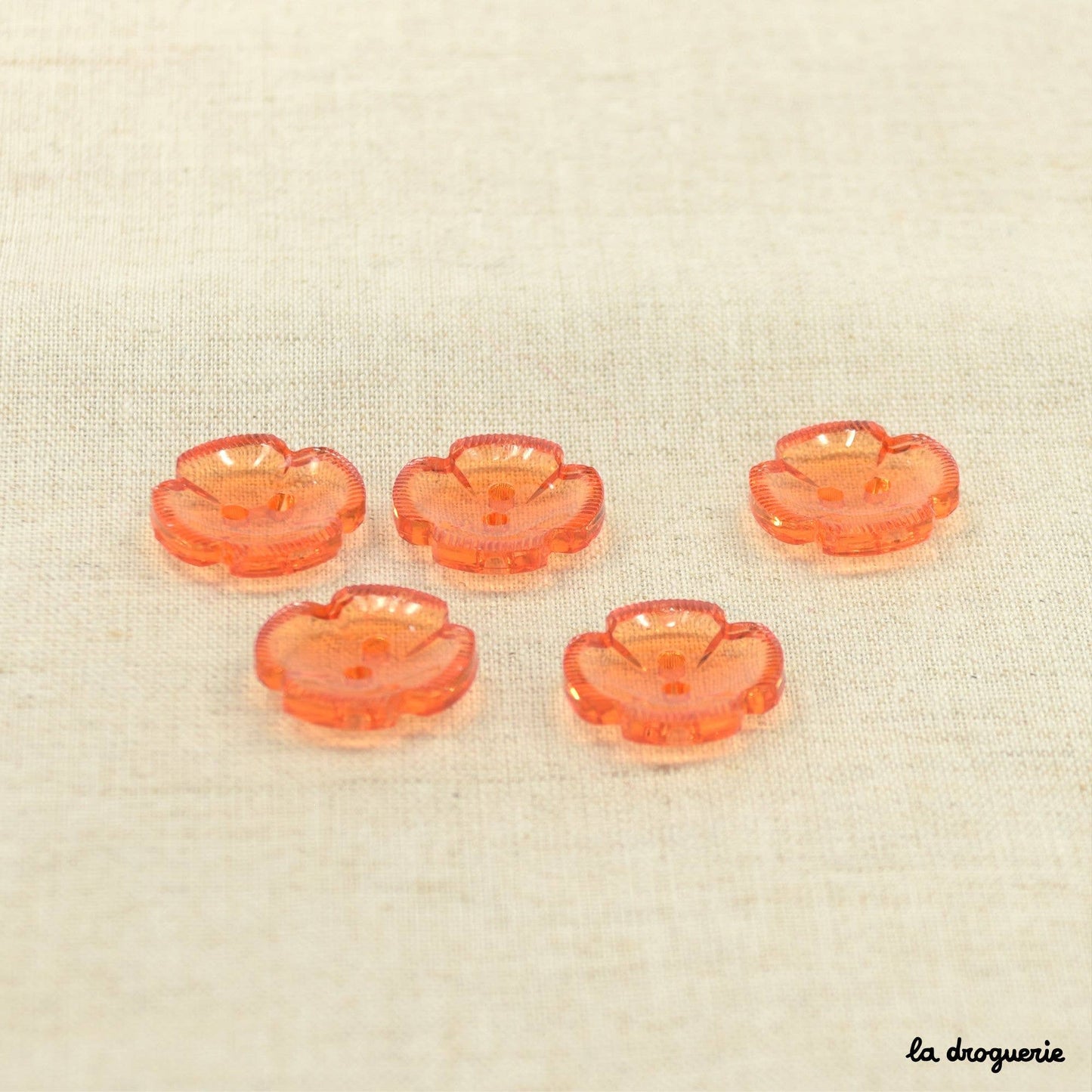 "Papeete flower 4 petals" button 18 mm: Sapphire blue