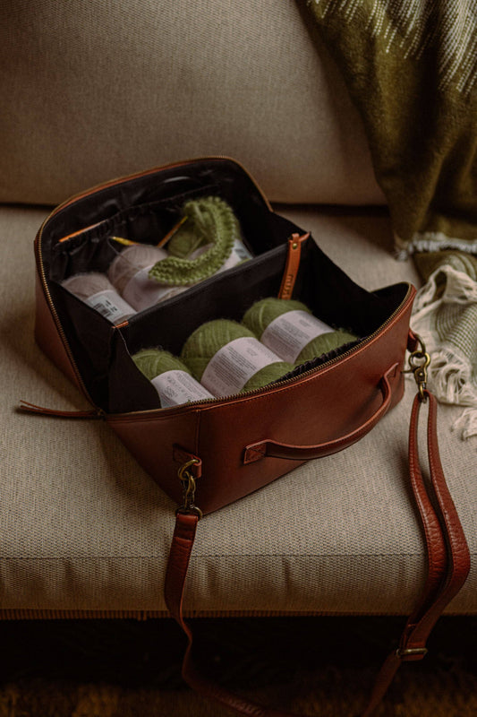 Cleo midi Project Bag: Rich Brown / One size