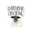 Calcomanía de vinil de oveja I'd Rather Be Crocheting de Apartment 2 Cards