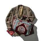 Bolsa de tela de alfombra de poliéster y algodón, Burgundy de Puebco