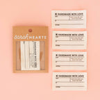 Etiquetas de costura grandes para escribir Quilt Info, de algodón orgánico de Sarah Hearts