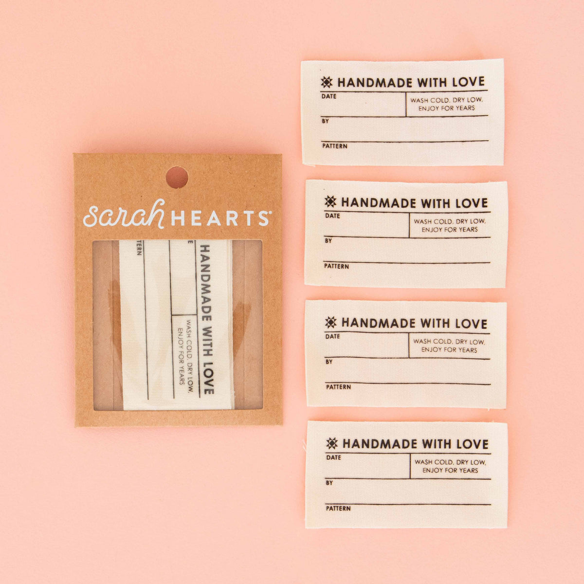 Quilt Info Large Write-In Organic Cotton Sewing Labels by Sarah Hearts