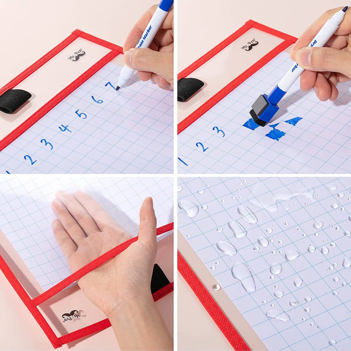Colorful Dry Erase Pocket Sleeves - Multicolor