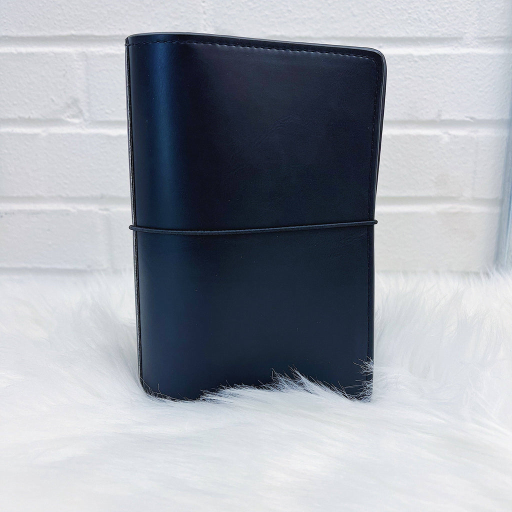 Cuaderno de viaje (Traveler's Notebook) BEE-6 Smooth Black | Para repuestos y cuadernos de 5 x 7 in (13 x 18 cm) de The HoneyBShop