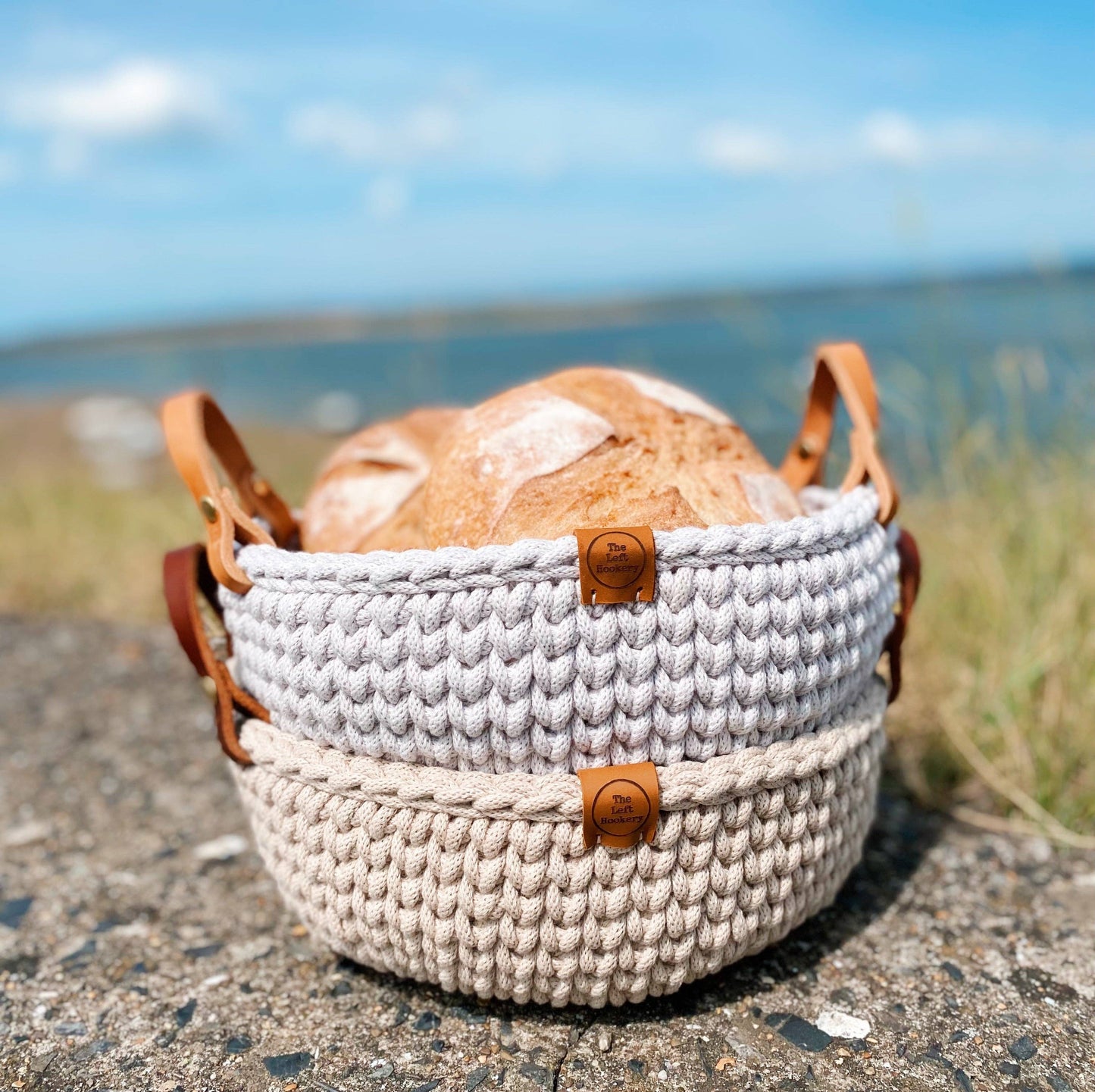 'Appledore' Crochet Basket Kit: Beige