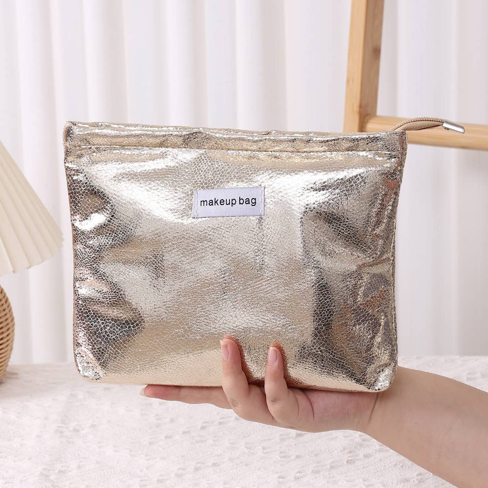 Mini Makeup Bag, Cute Small Makeup Bag for Purse: Gold