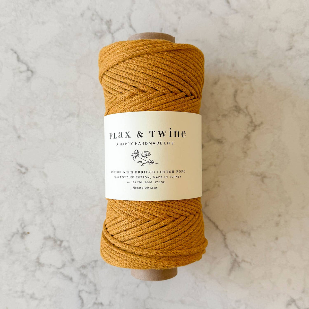 Flax & Twine 5mm Ashton Braided Cotton Rope