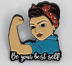 Be Your Best Self’ Rosie-Themed Empowerment Enamel Pin by Magnifique Hearts