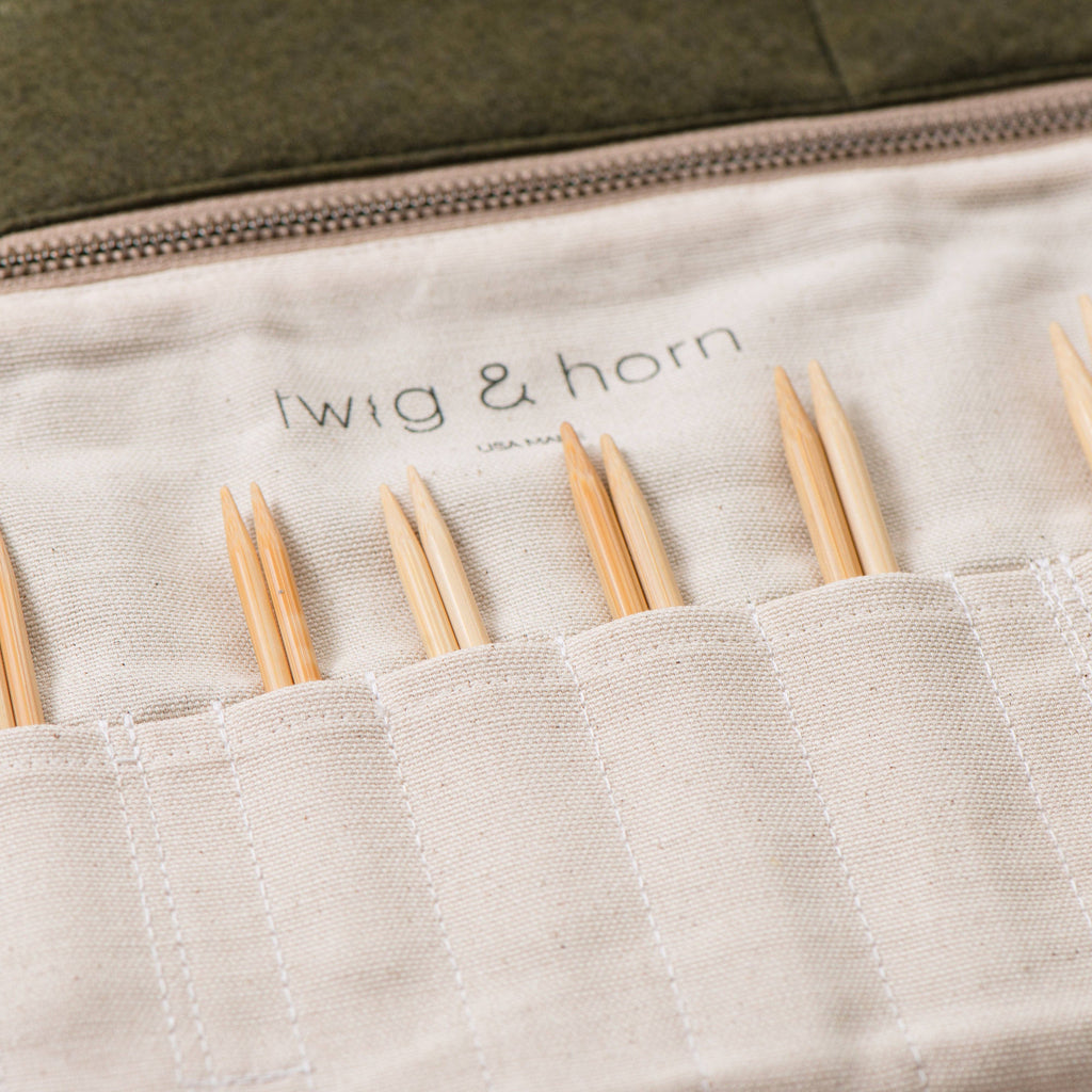 Standard wool interchangeable needle case: Acorn by Quince & Co.