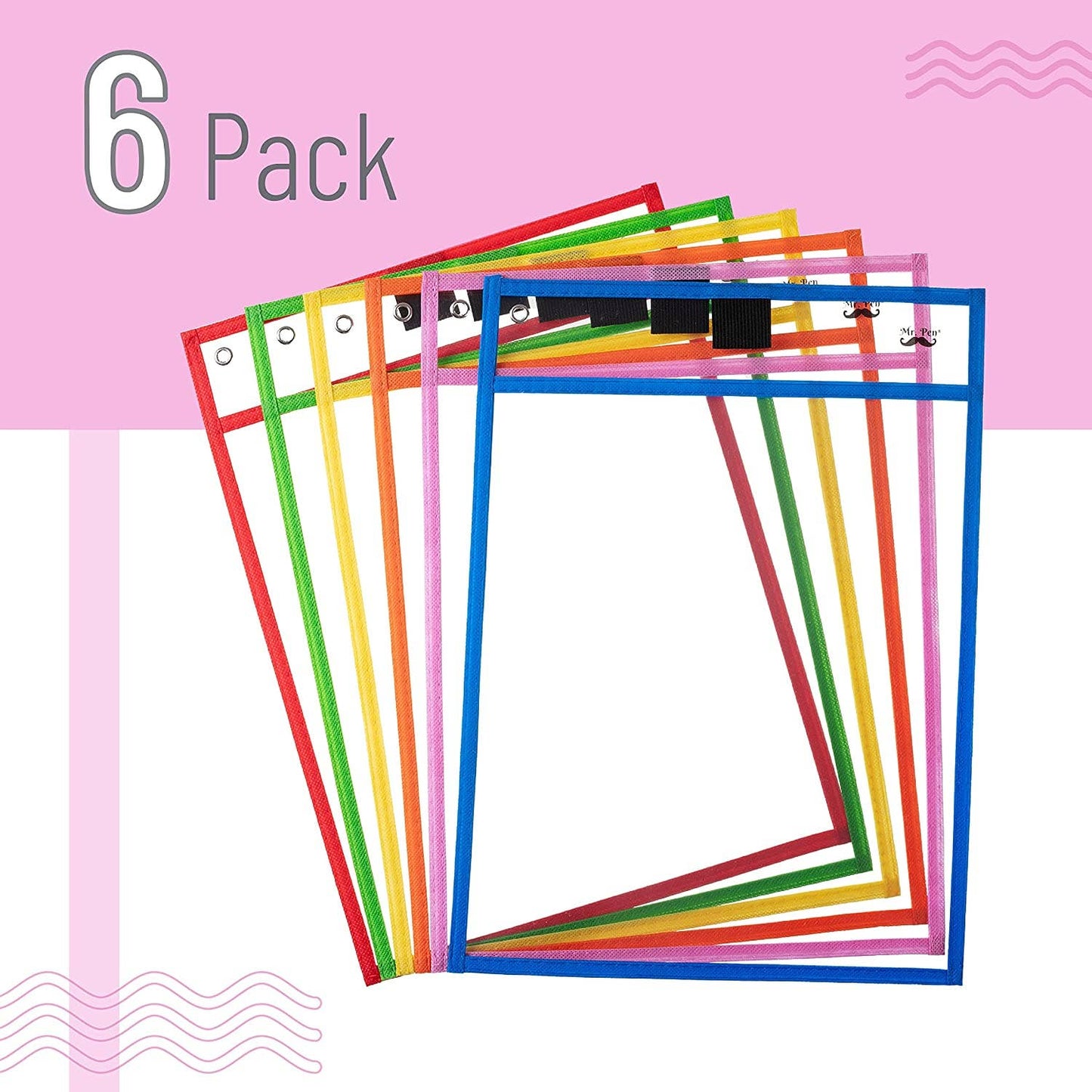 Colorful Dry Erase Pocket Sleeves - Multicolor