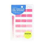 Hightide See-Through Index Stickers, pink gradation, in package