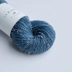 Camellia - White Tweed Fingering, Midnight