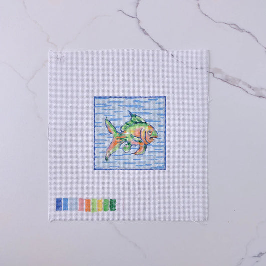 "Ocean Fish" - Hand Painted Needlepoint Canvas