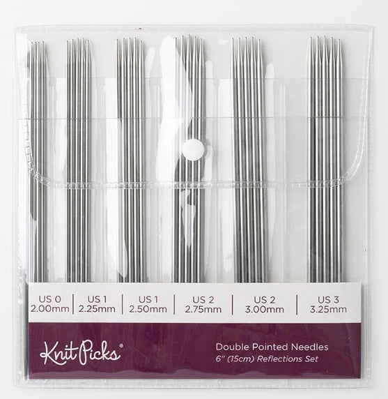 Juego de agujas de doble punta de acero de Knit Picks, US 0-3