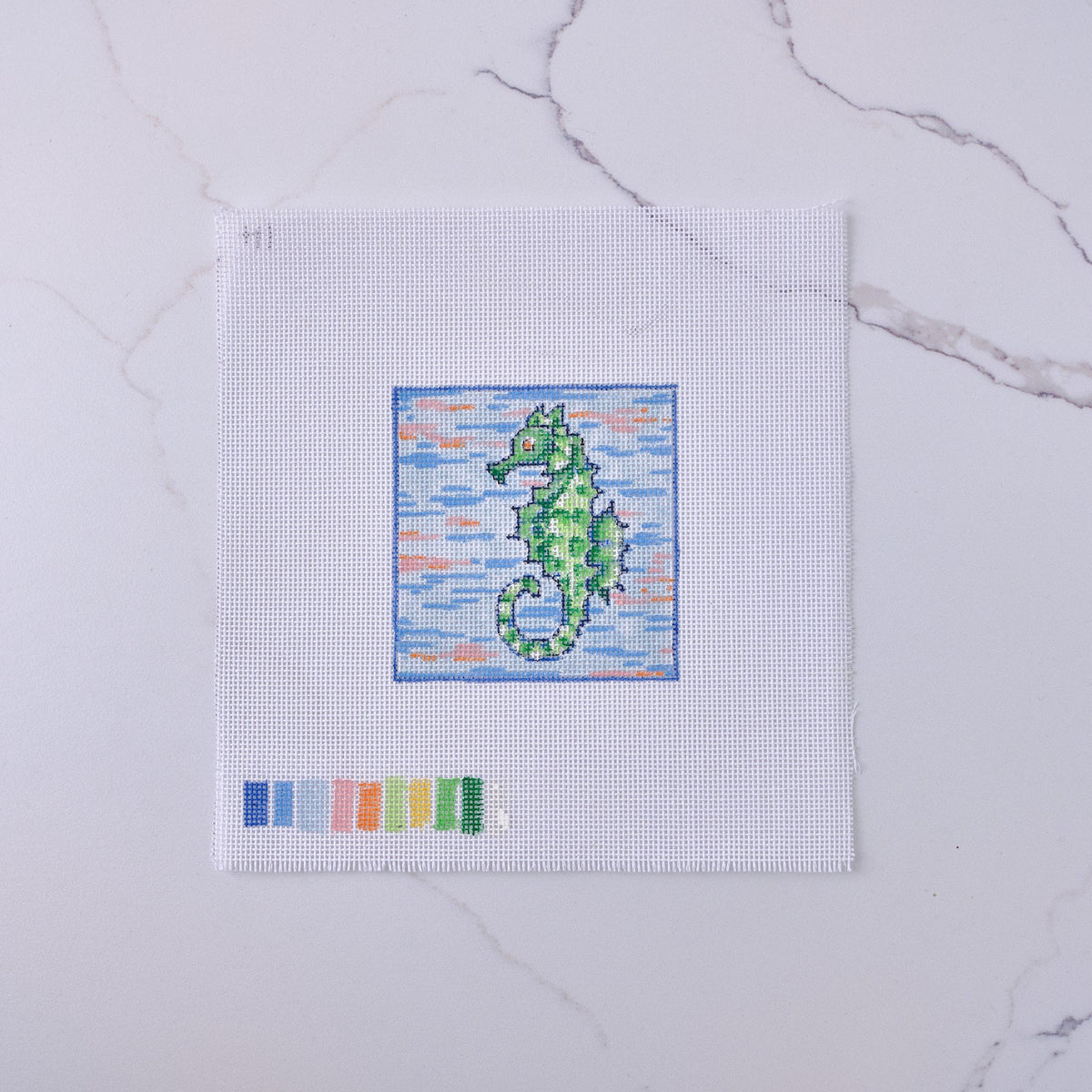"Sea Horse" - Hand Painted Needlepoint Canvas by HM Nabavian