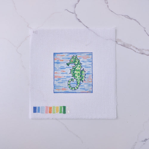 "Sea Horse" - Hand Painted Needlepoint Canvas by HM Nabavian