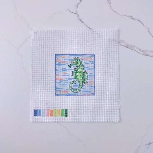 "Sea Horse" - Hand Painted Needlepoint Canvas
