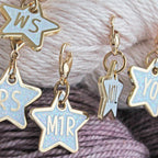 Glitter Star Knitter's Helpers Progress Keepers/ Stitch Markers by Twill and Print