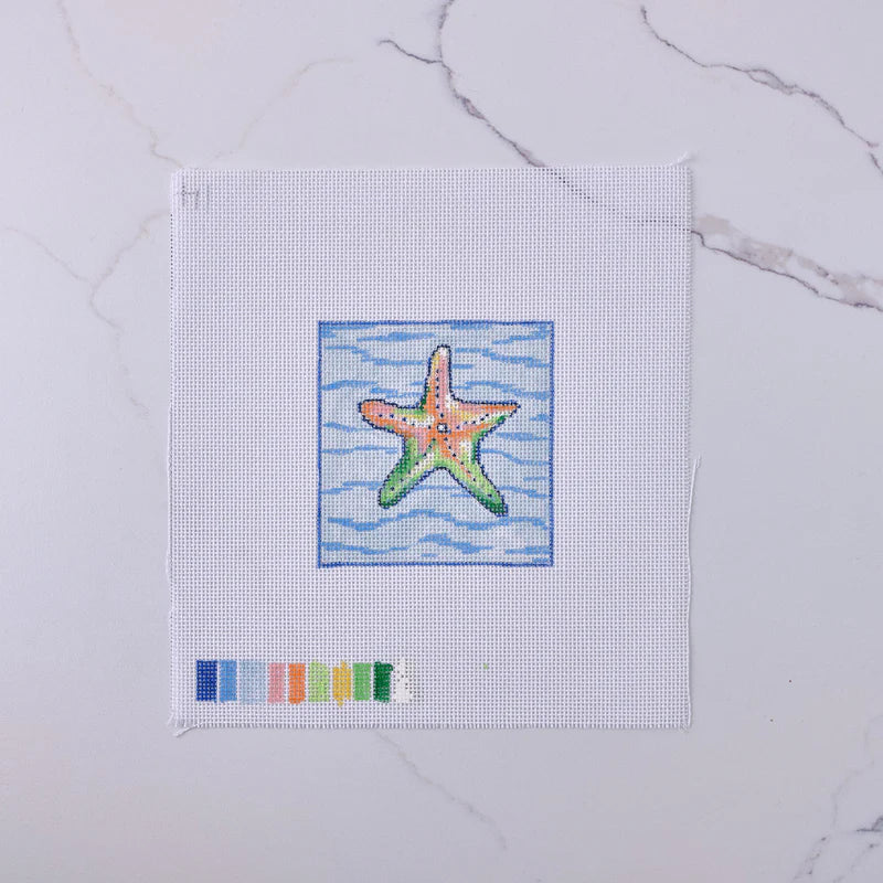 "Star Fish" - Hand Painted Needlepoint Canvas