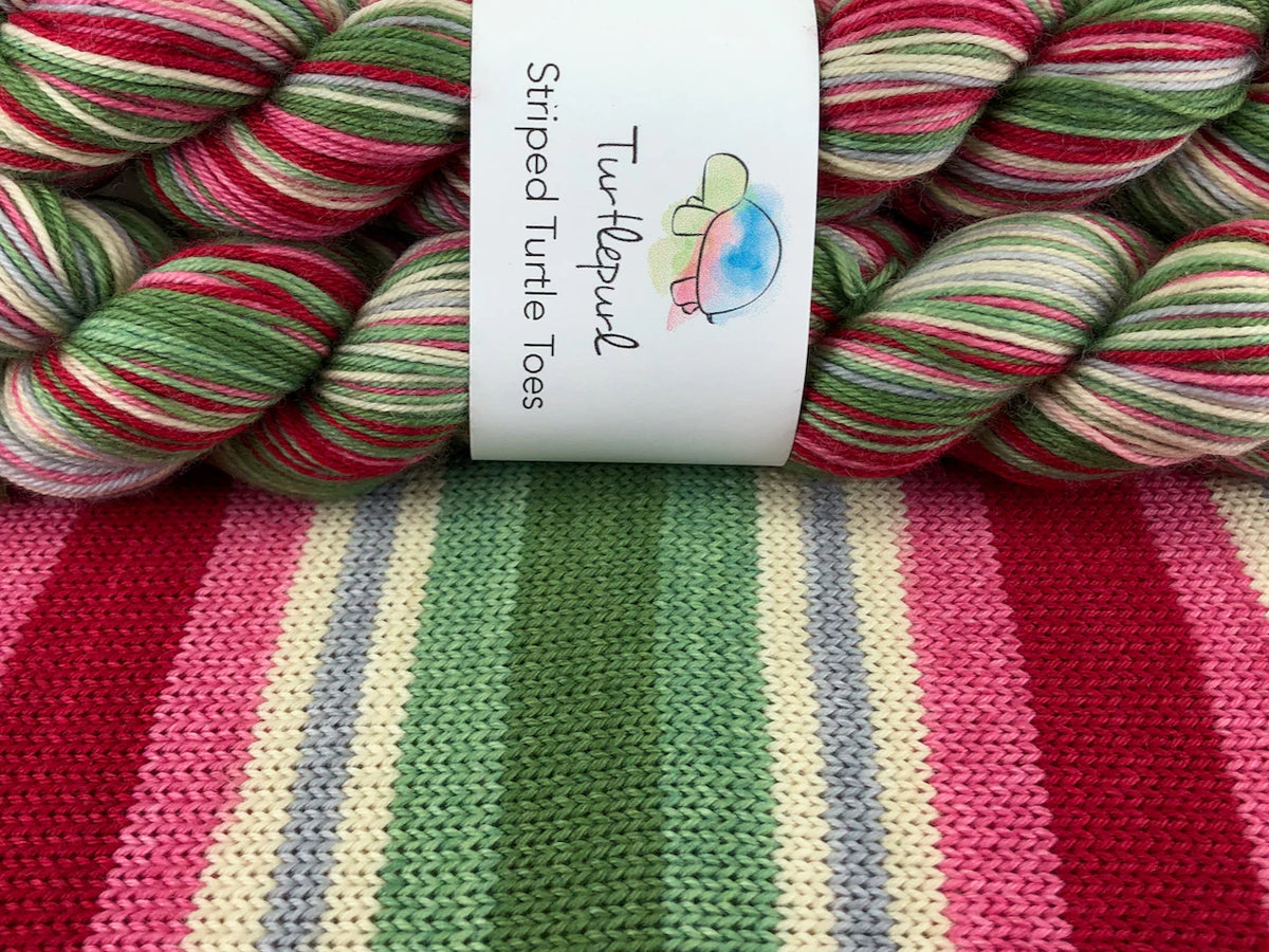 Turtlepurl Striped Turtle Toes, Sugar Plum Waltz