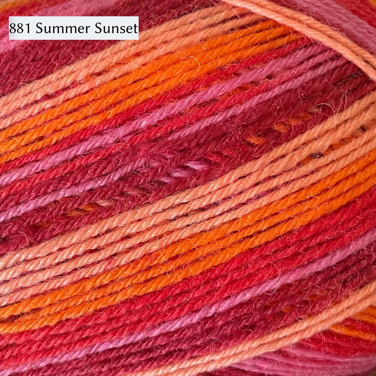 West Yorkshire Spinners Sock Yarn Signature 4ply, Summer Sunset