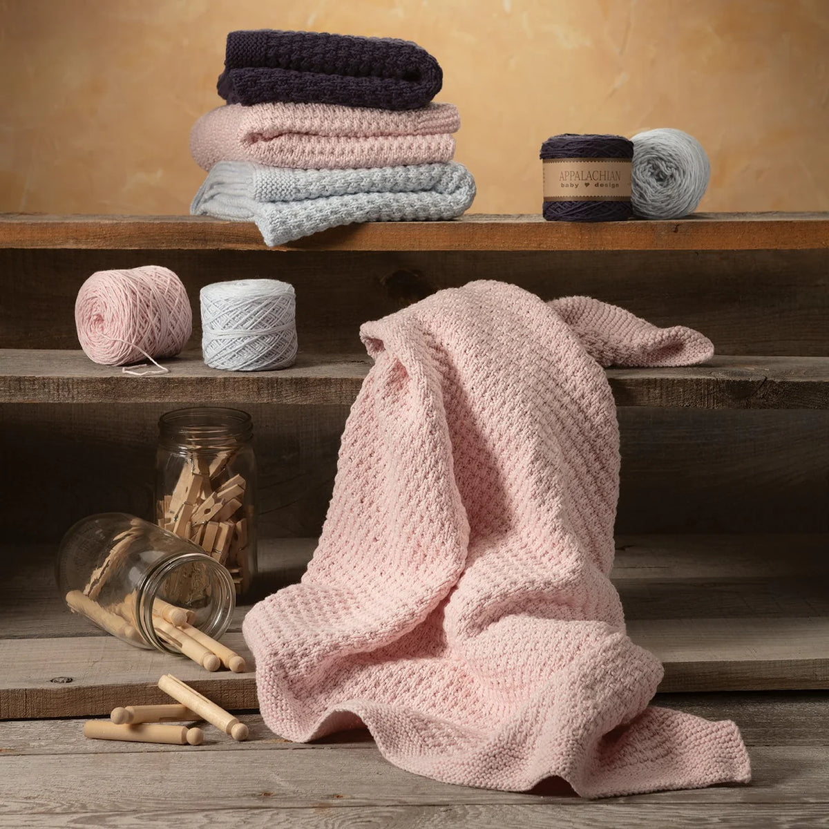 Sweet Dreams Knit Blanket Kit, Blush